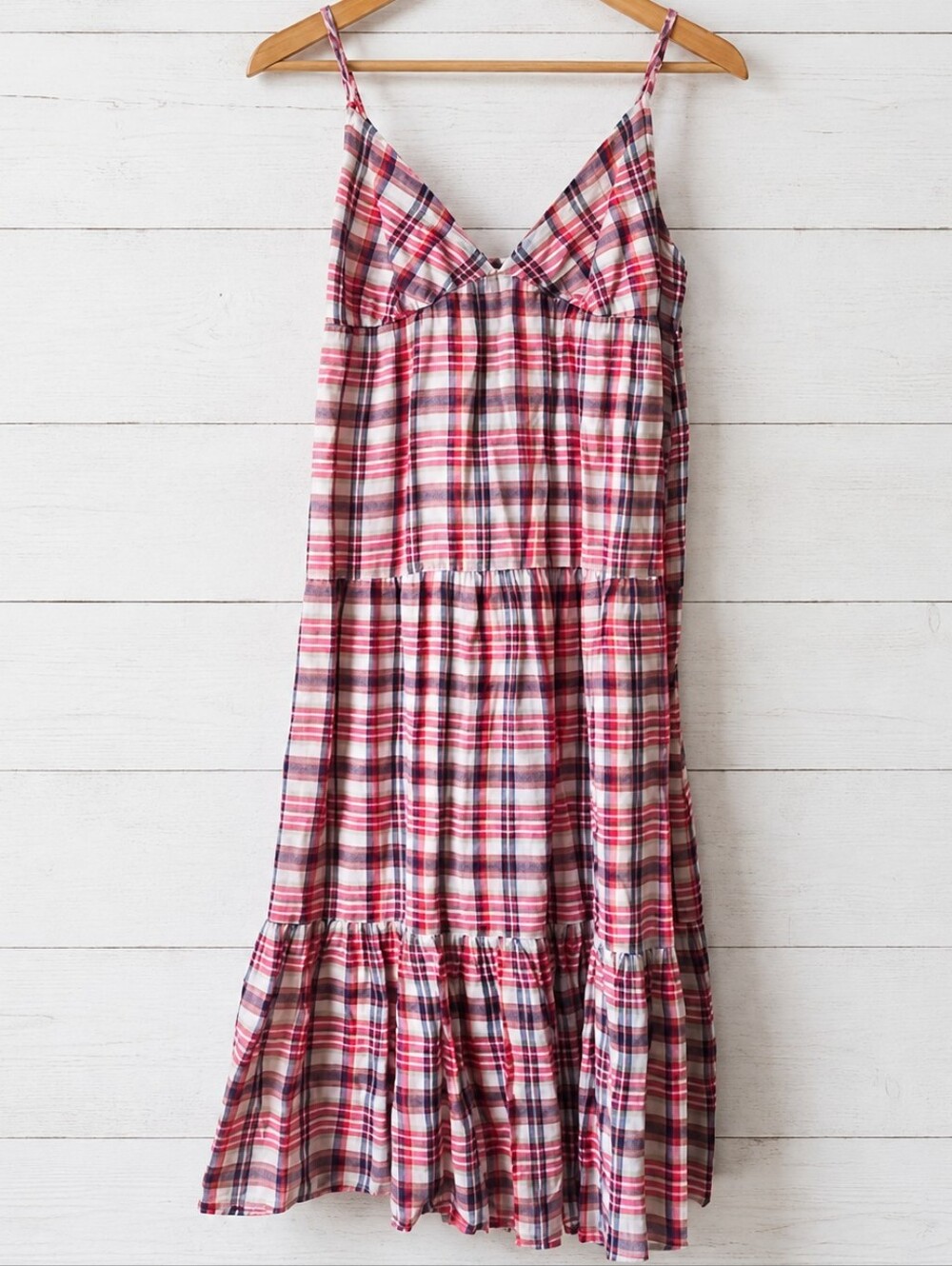 Old Navy Red, White And Blue Plaid Dress Size S